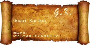 Gedai Karina névjegykártya